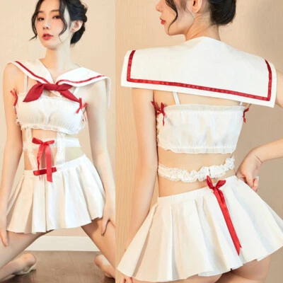 Sexy Lencería Uniforme Disfraz Encaje Juego de rol Niña Sujetador Vestido Prendas para dormir japonesas Foto 1 de 4