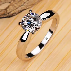 Sortijas Anillos Argollas de Compromiso Matrimonio Plata 18K Para Mujer Joyería - Picture 1 of 6