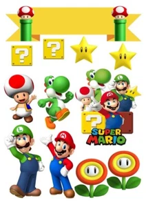 Super Mario Tortenaufleger Super Mario nintendo Torte  Geburstag  Tortendeko - Bild 1 von 2