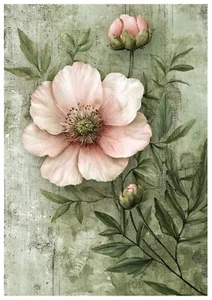 Reispapier-Motiv Strohseide-Decoupage-Vintage-Haus-Blüte-200451 - Bild 1 von 1