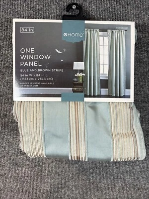 Home from Target  ONe WIndow Panel BLue and Brown Stripe 54"x84" New - Image 1 of 2