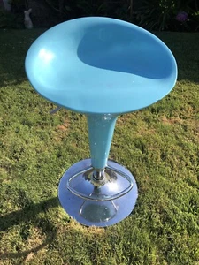 Original Retro 70s Light Blue Swivel Chair - Picture 1 of 6
