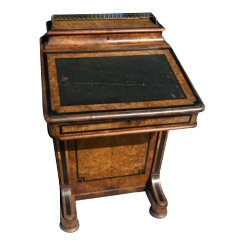 Antique Walnut Ladies Writing Desk Davenport Cover