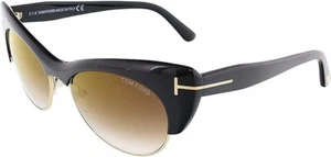 Authentic TOM FORD Lola TF387 01G Black Frame Brown Lens Sunglasses 54mm - Picture 1 of 9