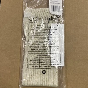 Calvin Klein Damen Strick Stirnband Halstuch cremefarbengold funkelnd NEU NEU Neu mit Etikett A2KH7192 - Bild 1 von 6
