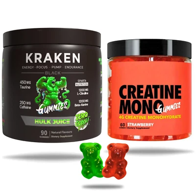 Kraken Preworkout Gummies and Creatine Gummies Twin Pack, Caffeine,  Taurine - Image 1 of 4