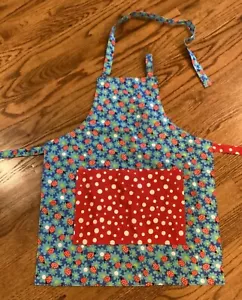 reversible handmade children's apron ladybugs polka dots with one pocket - Picture 1 of 5