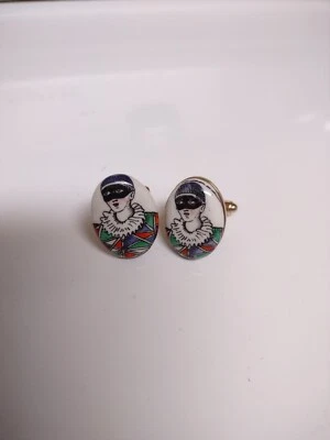 Gemelos BUFÓN VENECIANO DE COLECCIÓN 1' blanco con tonos dorados usados en excelente estado Foto 1 de 4