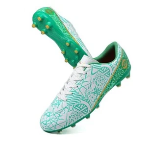 Soccer Cleats Mens Women Outdoor Indoor Soccer 12 Women/10.5 Men White-greenag - Picture 1 of 8