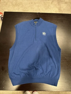 Chaleco Chaqueta Pebble Beach Golf Links Para Hombre Azul Sin Mangas Cremallera Completa Talla XL Foto 1 de 4