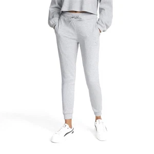 PUMA Classics Ribbed Slim Pants Womens Grey Casual Athletic Bottoms 536014-04 - Picture 1 of 4