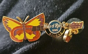 Hard Rock Cafe LIVE Biloxi Butterfly Gitarren-Pin Pinback mit Schlenker - Bild 1 von 2