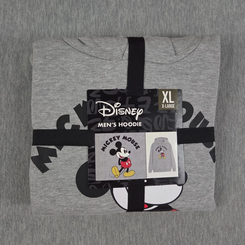 Men's Disney Mickey Mouse Hoodie Sweater Gray XL Sweatshirt