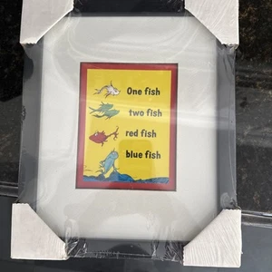 1999 Dr. SEUSS ART Print Framed ONE FISH TWO FISH Picture NIB Cert Of Authent - Picture 1 of 3