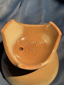 Frankoma Pottery Bowl F36 Tripod Style Two Tone Glaze With Geometric Design - Picture 1 of 4