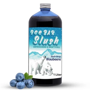 (7,95 EUR/l) ICE BÄR Sirup Slush 1 L Flasche AZO FREI Kraftvollblau Blaubeere - Bild 1 von 2