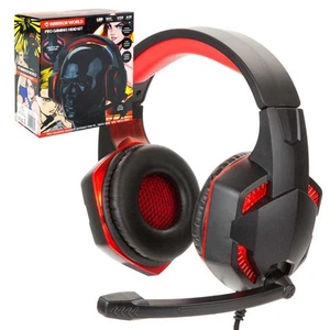 Pro Gaming LED Headset & Mic Red Light Up Speakers - Warrior World - Zdjęcie 1 z 7