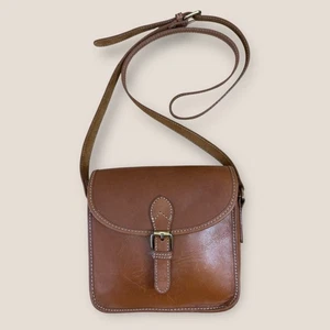 Vintage GAP Leather Saddle Bag Brown Crossbody Bronze Boho Western Country - Picture 1 of 19