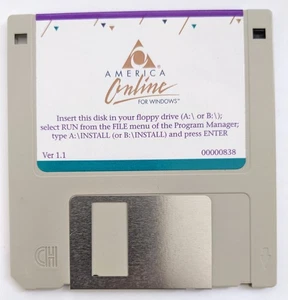 Version 1.1 America Online Collectible Floppy, Vintage AOL DISK for Windows - Picture 1 of 2