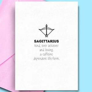 Sagittarius  Horoscopes Birthday Cards Zodiac Astrology  Funny Birthday Card - Picture 1 of 3
