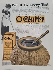1914 O-Cedar Mop Politur Samstag Abendpost Druck Anzeige Orange Dienstmädchen Kanal - Bild 1 von 2
