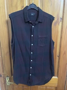 ASOS Men’s Sleeveless Longline Checked Shirt Medium - Picture 1 of 3