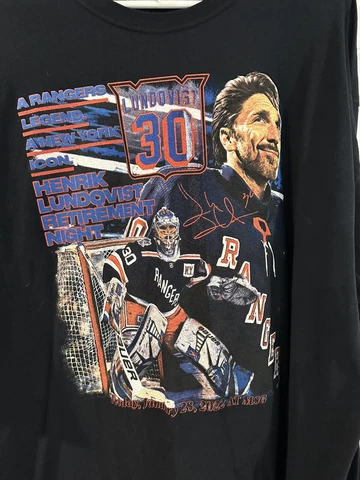 HENRIK LUNDQVIST No. 30 NEW YORK RANGERS Retirement Night 1-28-2022 2XL Cover