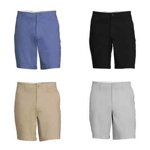 George Men's Flat Front Shorts, 9" Inseam Size: 30 32 34 36 38 40 42 44 46 NWT - Picture 1 of 9