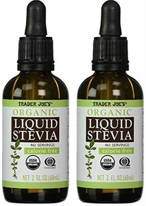 Trader Joe's Organic Liquid Stevia Sweetener Sugar-Free 2oz each Vegan (2 Pack) - Picture 1 of 4