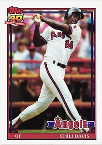 1991 - Topps --- Chili Davis -- Card # 355 --- Los Angeles Angels - Picture 1 of 2