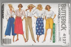Butterick 4137 Misses Skirt Shorts Culottes & Pants Pattern Sz XS-S-M - Picture 1 of 2