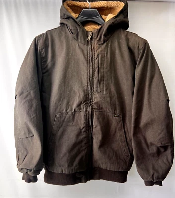 Chaqueta de Trabajo LEE Marrón Lona Sherpa Forrada Bombardero Clima Frío Para Hombre Talla Grande Foto 1 de 4