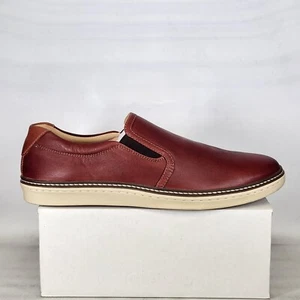 Size 12 - Johnston & Murphy McGuffey Slip On - Brown Tumbled Full Grain Leather - Picture 1 of 7