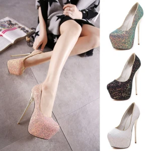 Zapatos de salón brillantes Drag Queen talla grande - Imagen 1 de 56
