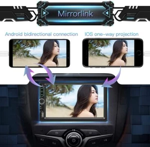 7" Car Stereo Double DIN Radio Touchscreen Backup Camera Multimedia Mirror Link  - Picture 1 of 12