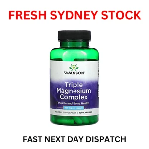 Swanson Triple Magnesium Complex 400 mg 100 Capsules Muscle And Bone Health - Picture 1 of 4