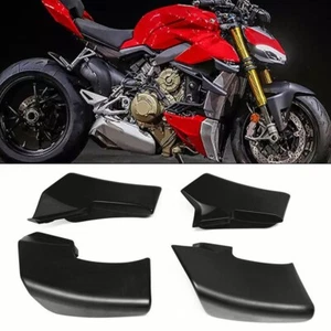 4 STÜCKE Für DUCATI Streetfighter V2/V4/V4S/V4SP Kohlefaser Spoiler Fxed Winglet - Picture 1 of 12