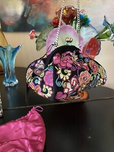 New Vera Bradley 25th Anniversary Beaded Floral Embroidered Kiss Lock Purse NWT