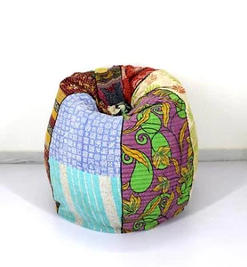 Hecho a mano sentado algodón Kantha bohemio hogar y vida Bean Bag sillas otom... - Imagen 1 de 4
