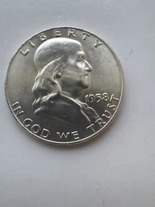 1958-D 50C FBL Franklin Half Dollar BU - Picture 1 of 2