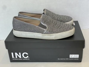 INC International Concepts Sammee Bling Pewter Loafer Slip On Sneakers Shoes 6.5 - Picture 1 of 10