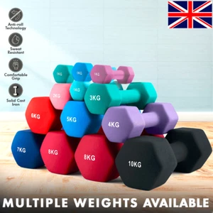 Neoprene Dumbbells Set Weights Iron Hand Pair Aerobic Workout Fitness Home Gym - Picture 1 of 18