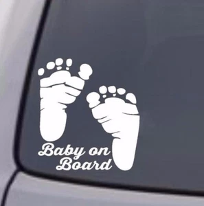 Baby an Bord Fußabdruck 6 Zoll Vinyl Aufkleber - Bild 1 von 2