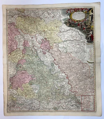 JULIERS CLEVES BERG ALEMANIA c. 1760 HOMANN HRS MAPA ANTIGUO GRANDE SIGLO XVIII Foto 1 de 4