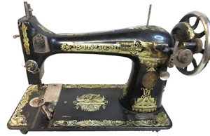 ANTIQUE SINGER SEWING MACHINE MODEL 27-4 GOLDEN SPHINX DECALS #G3578659 - Picture 1 of 13