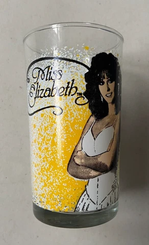 WWF World Wrestling Federation Vintage 1988 Miss Elizabeth Drinking Glass WWE Cover