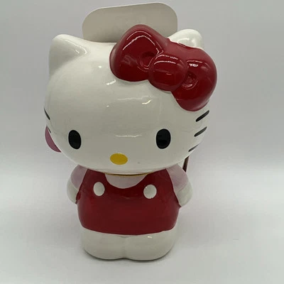 New Hello Kitty Red Ceramic Toilet Brush & Holder By Sanrio & Jay Franco.New - Image 1 of 4