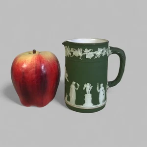 Ca. 1900 Wedgwood Dark Green Jasperware Creamer Pitcher - Picture 1 of 9