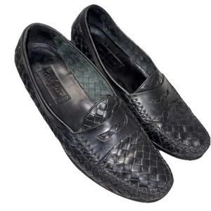 Cole Hann Resort Mens Black Leather Woven Loafers 10.5D - Picture 1 of 11
