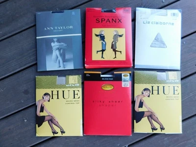 Lote De Colección De 6 Control Top Talla B Hoisery Spanx Ann Taylor Hue Talbots Liz Nuevo En Paquete Foto 1 de 4